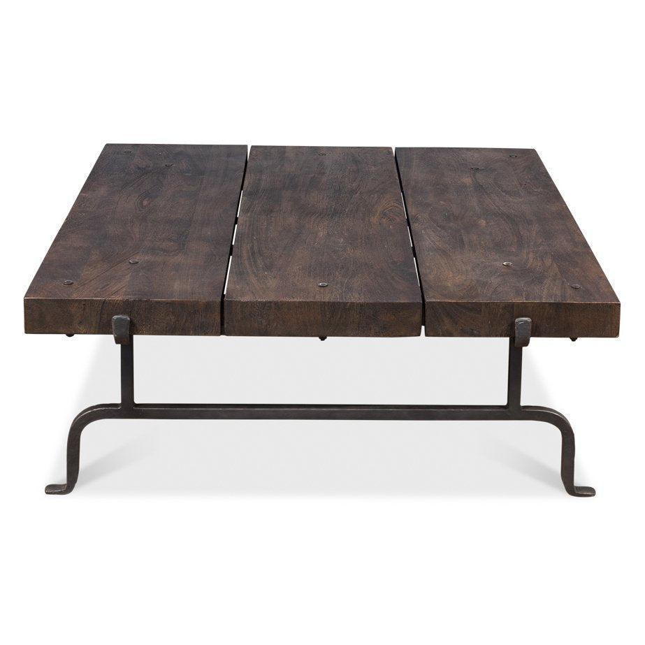 Planked Rustic Square Coffee Table - Belle Escape