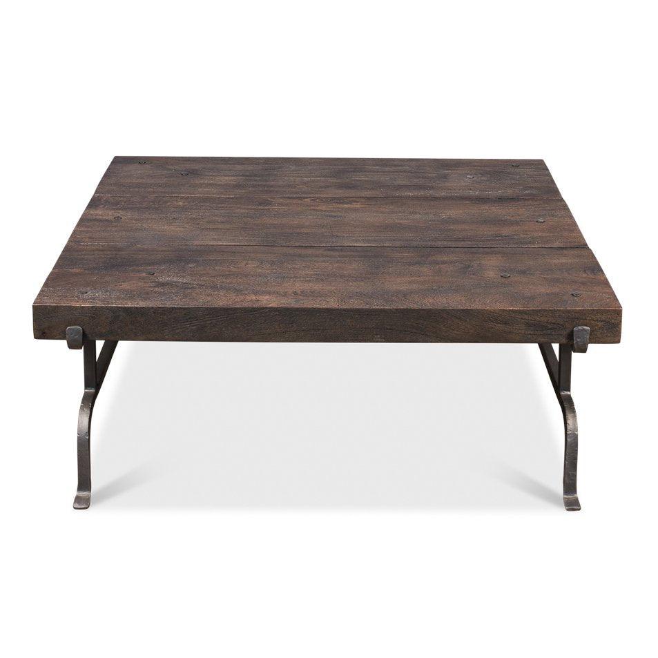 Planked Rustic Square Coffee Table - Belle Escape