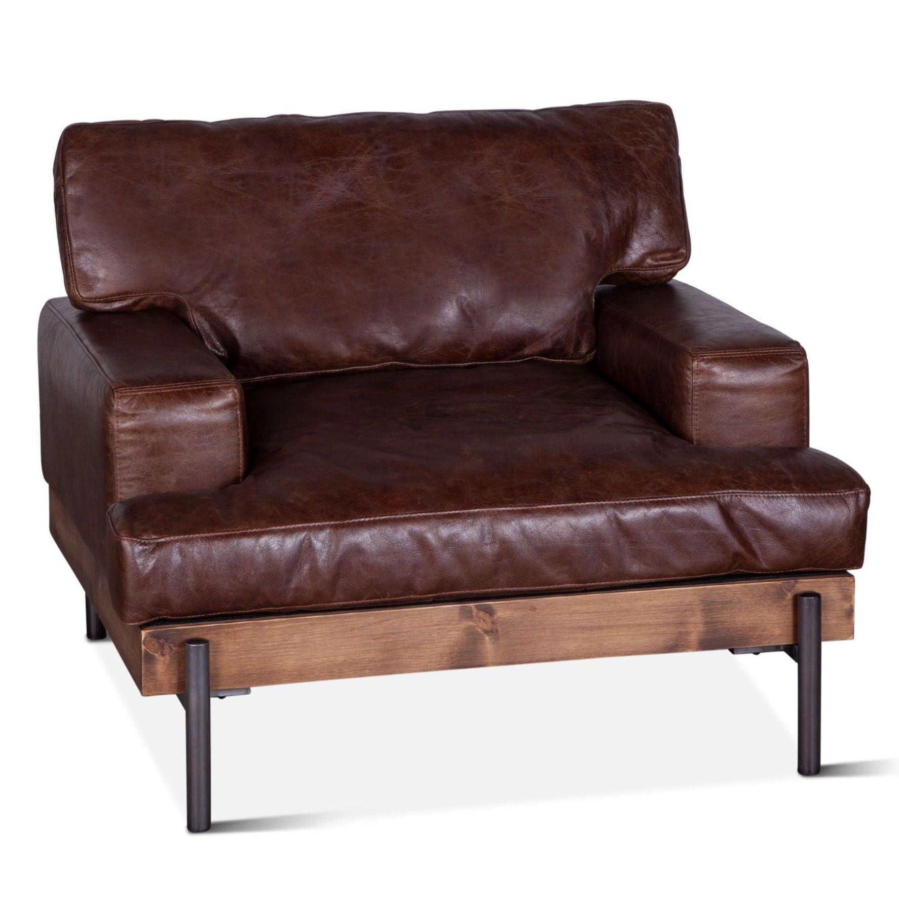Portofino Industrial Brown Lounge Chair - Belle Escape