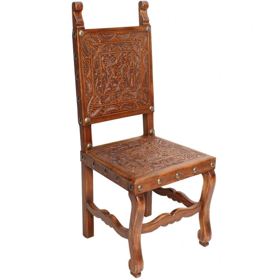 Prado Tooled Leather Dining Chair - Belle Escape