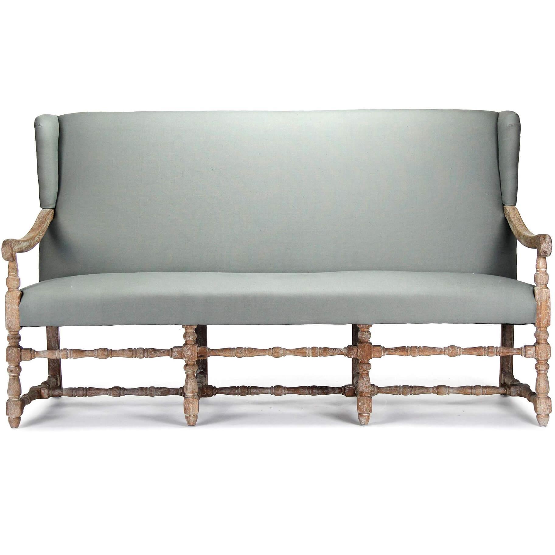 Provence Blue High Back Sofa Bench - Belle Escape