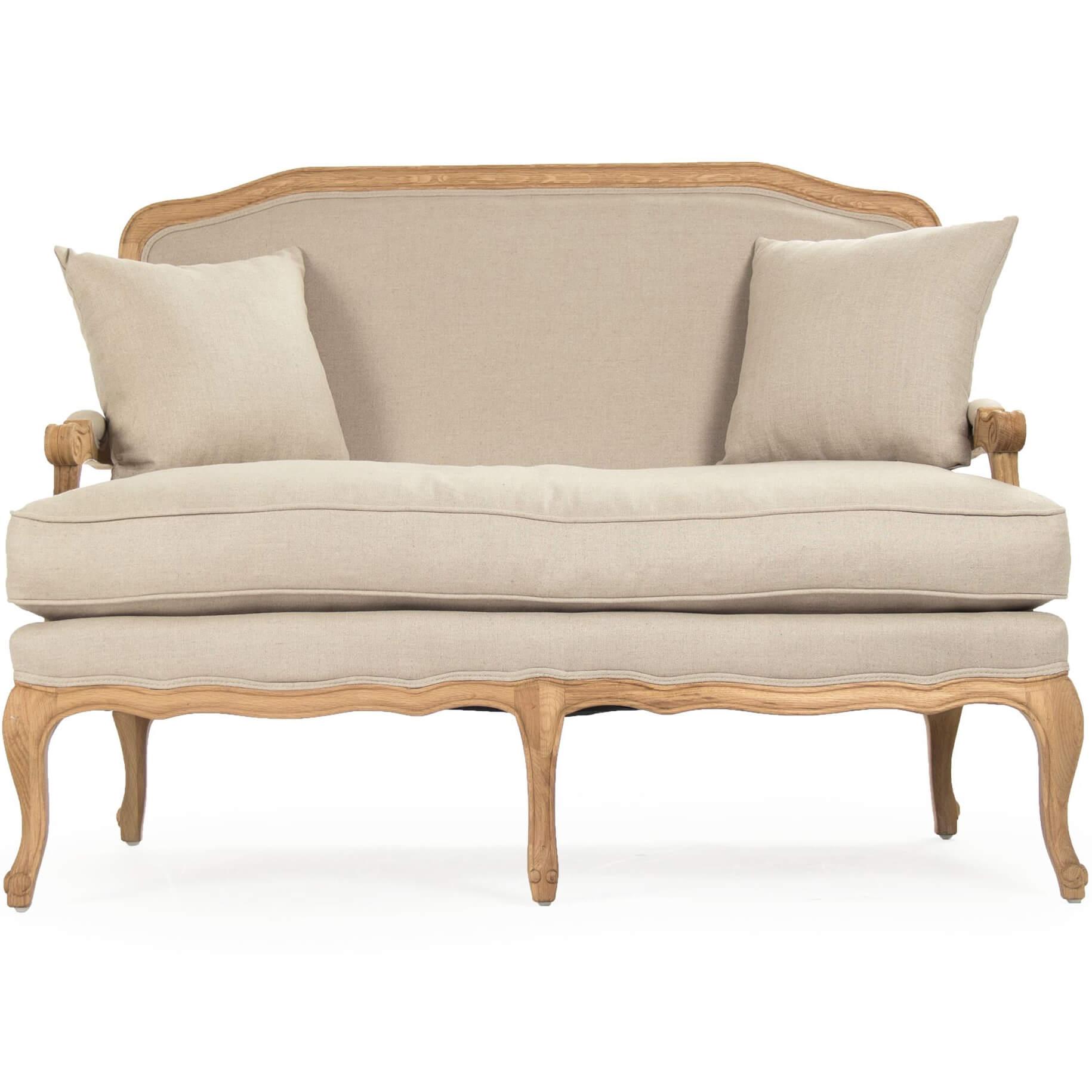 Provence Natural Wood Settee - Belle Escape