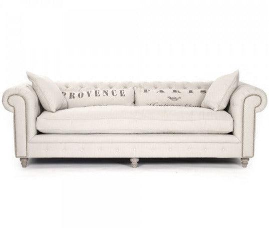 Provence Tufted Linen Sofa - Belle Escape