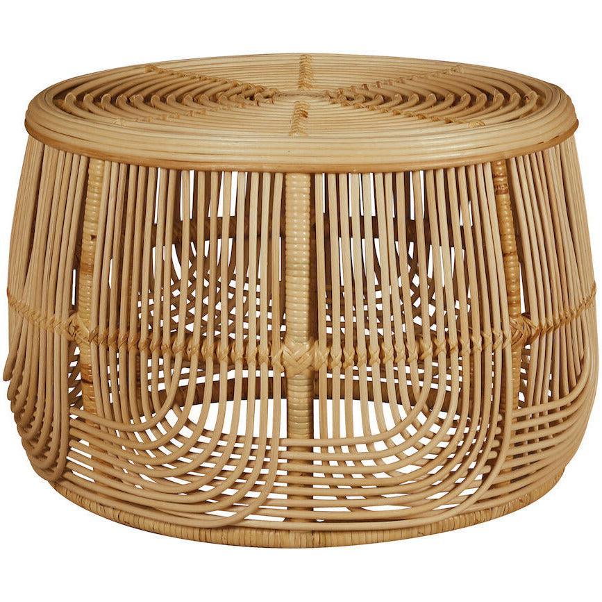 Rattan Bohemian Drum Coffee Table - Belle Escape