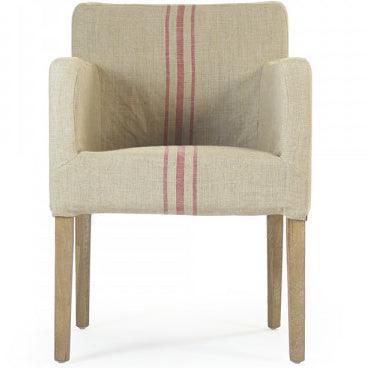 Red Striped Avignon Arm Chair - Belle Escape