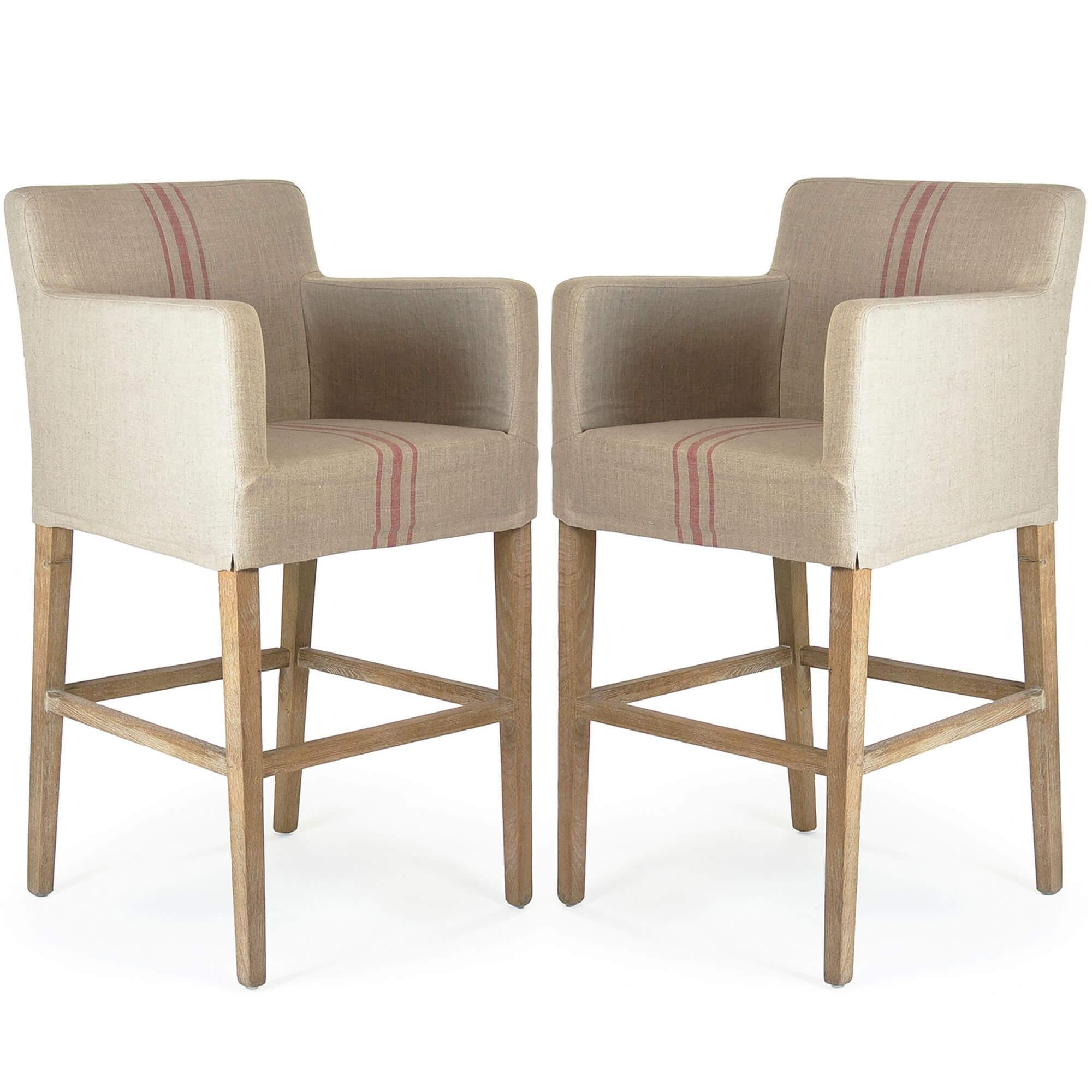 Red Striped Avignon Bar Stools - Belle Escape