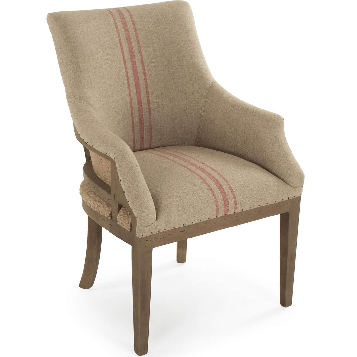 Red Striped Deconstructed Arm Chair - Belle Escape