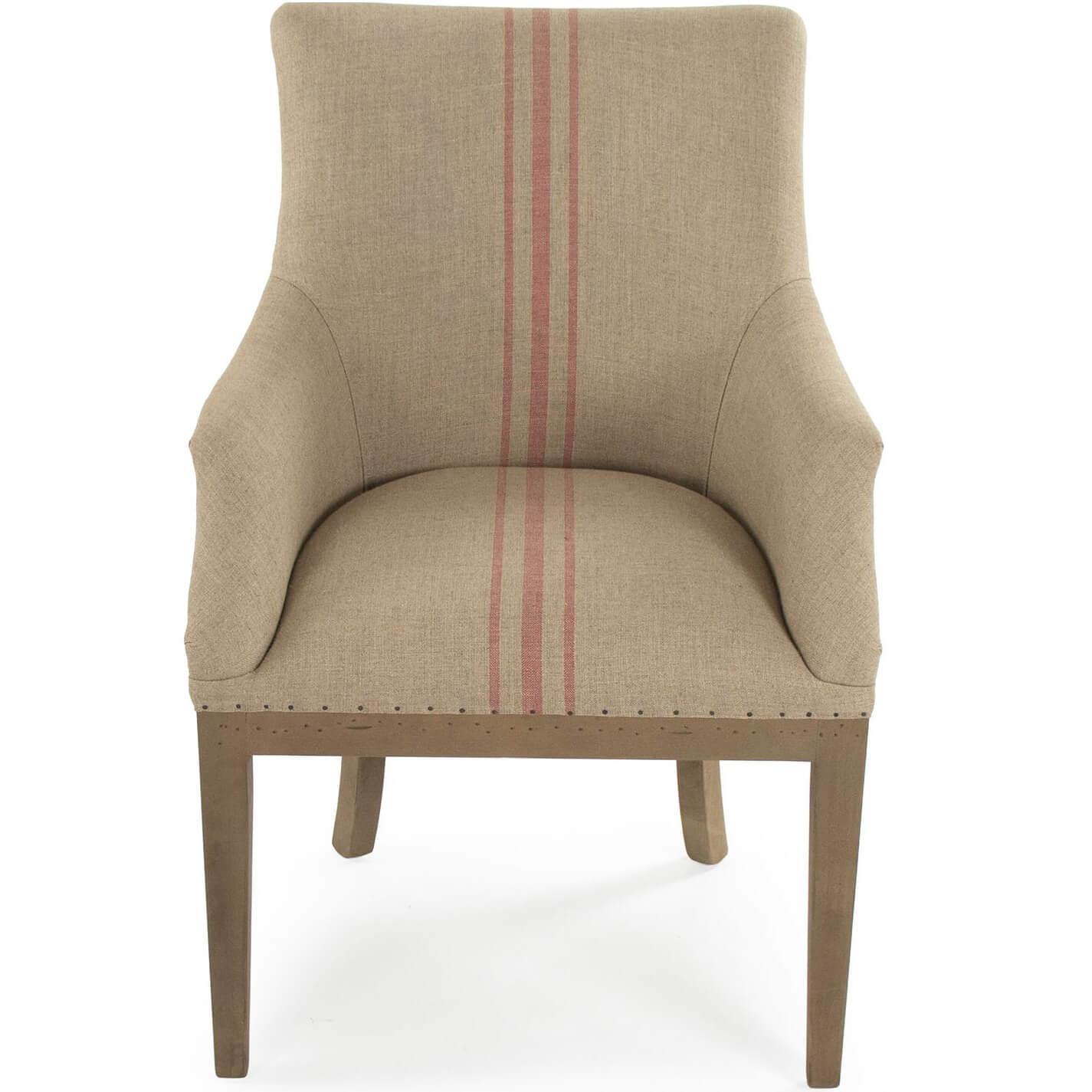 Red Striped Deconstructed Arm Chair - Belle Escape