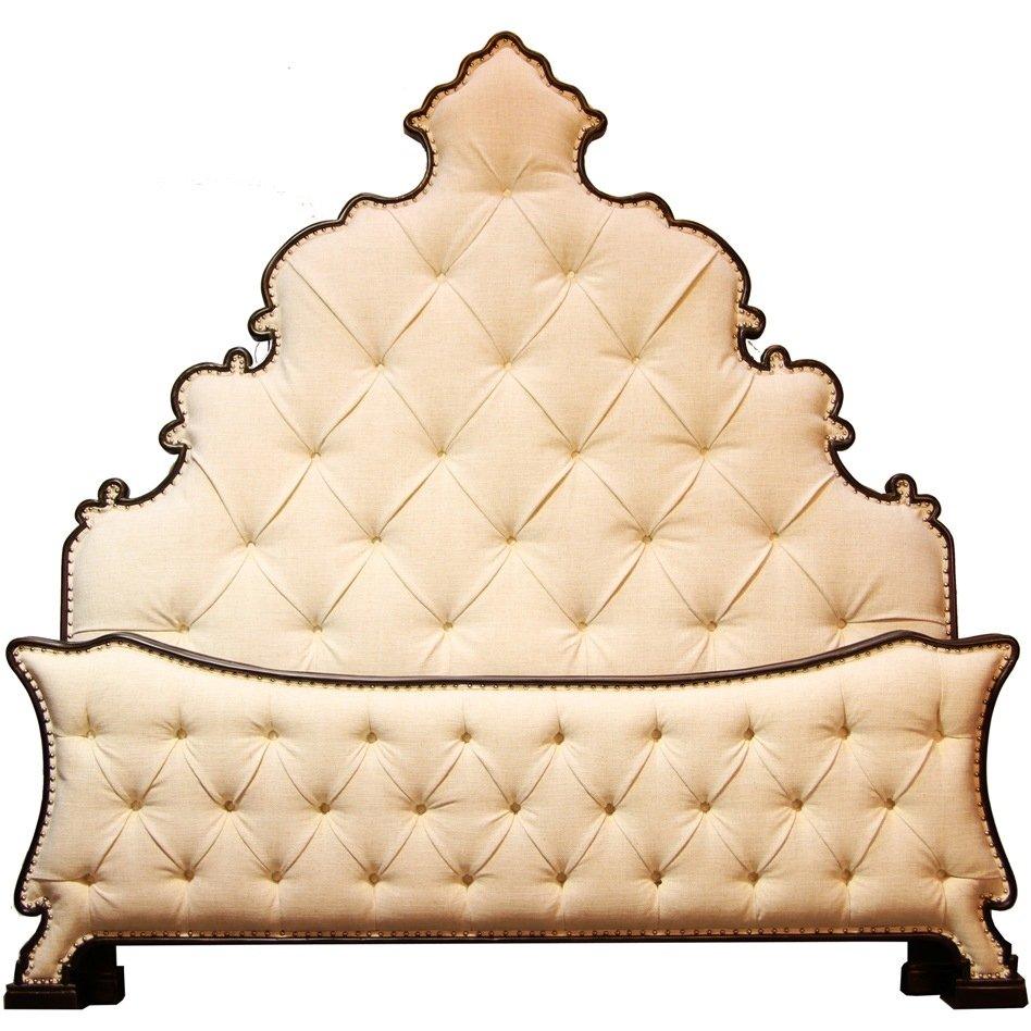 Regal Ornately Carved Tufted Bed - Belle Escape
