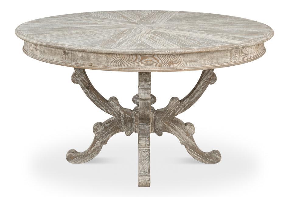 Regal Round French Marquetry Top Dining Table - Belle Escape