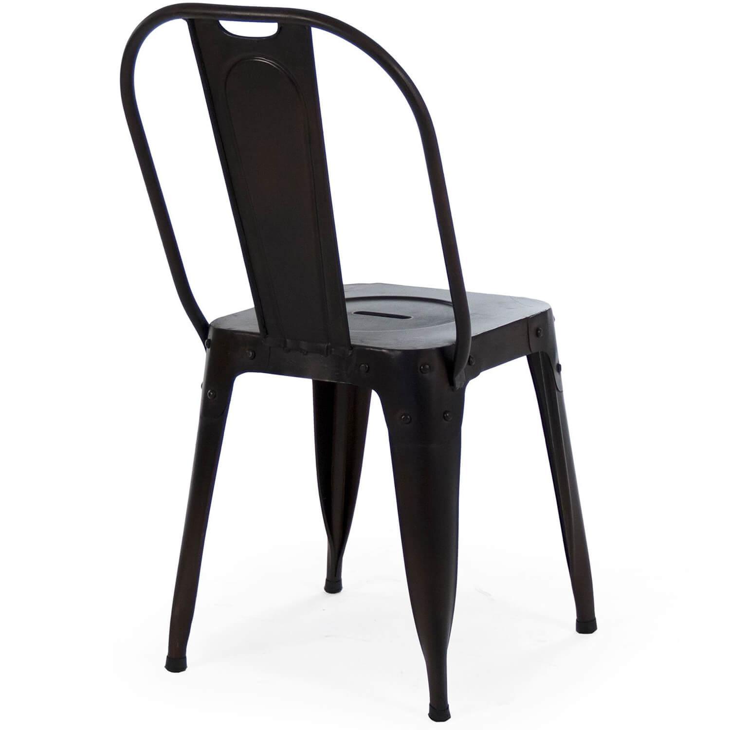 Retro Black Metal Chairs - Pair - Belle Escape