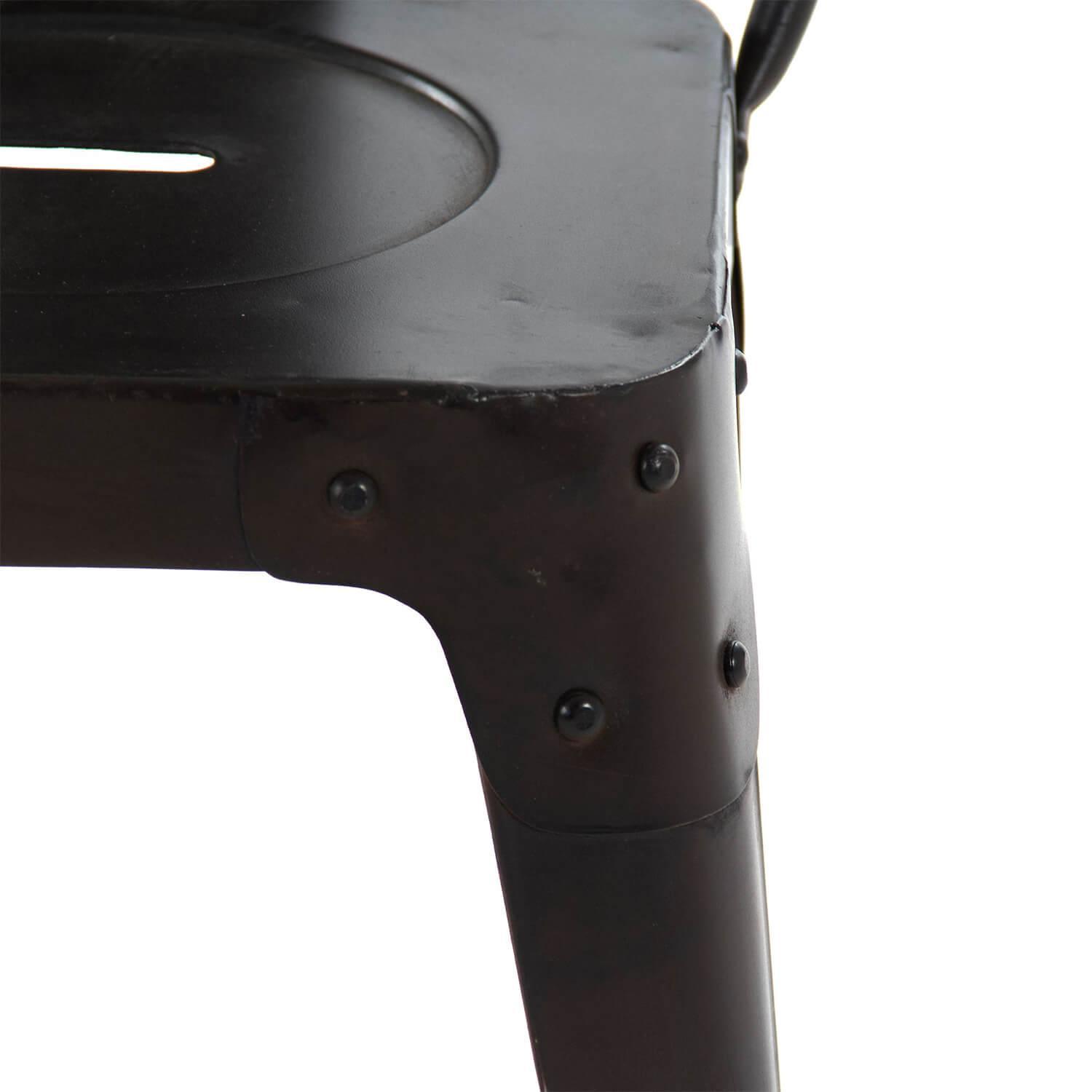 Retro Black Metal Chairs - Pair - Belle Escape