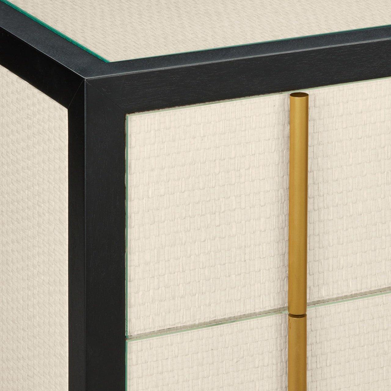 Woven Raffia 3-Drawer Nightstand