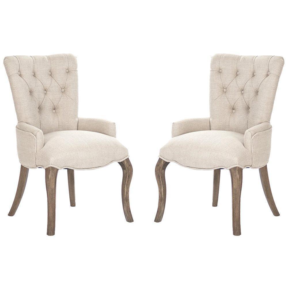 Ring Back Tufted French Chairs - Pair - Belle Escape