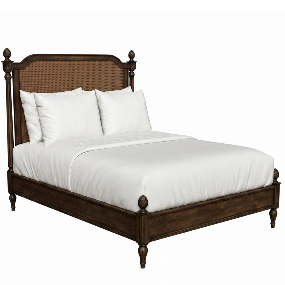 Romantic French Stain Cane Back Bed