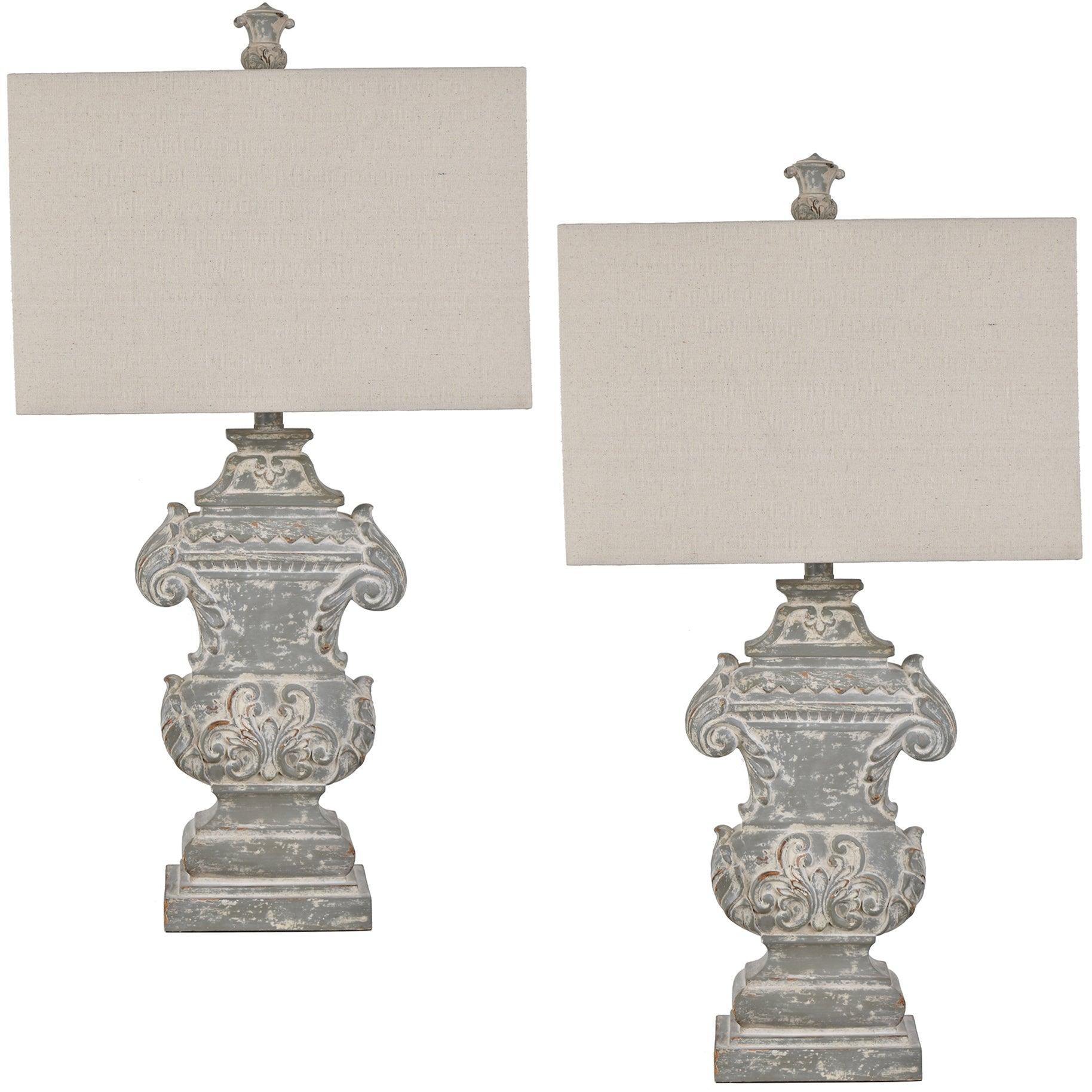 Rosalie Weathered Table Lamps - Set - Belle Escape