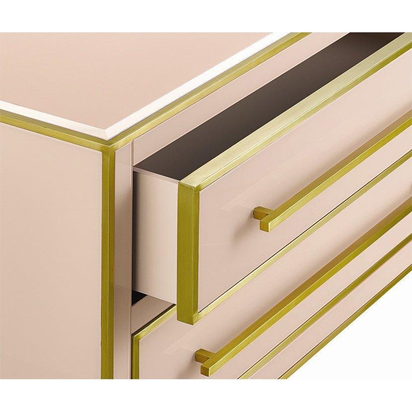 Rose Brass Accent Modern Chest - Belle Escape