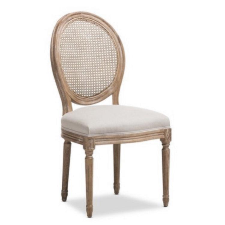 Round Cane Back French Dining Chair - Belle Escape