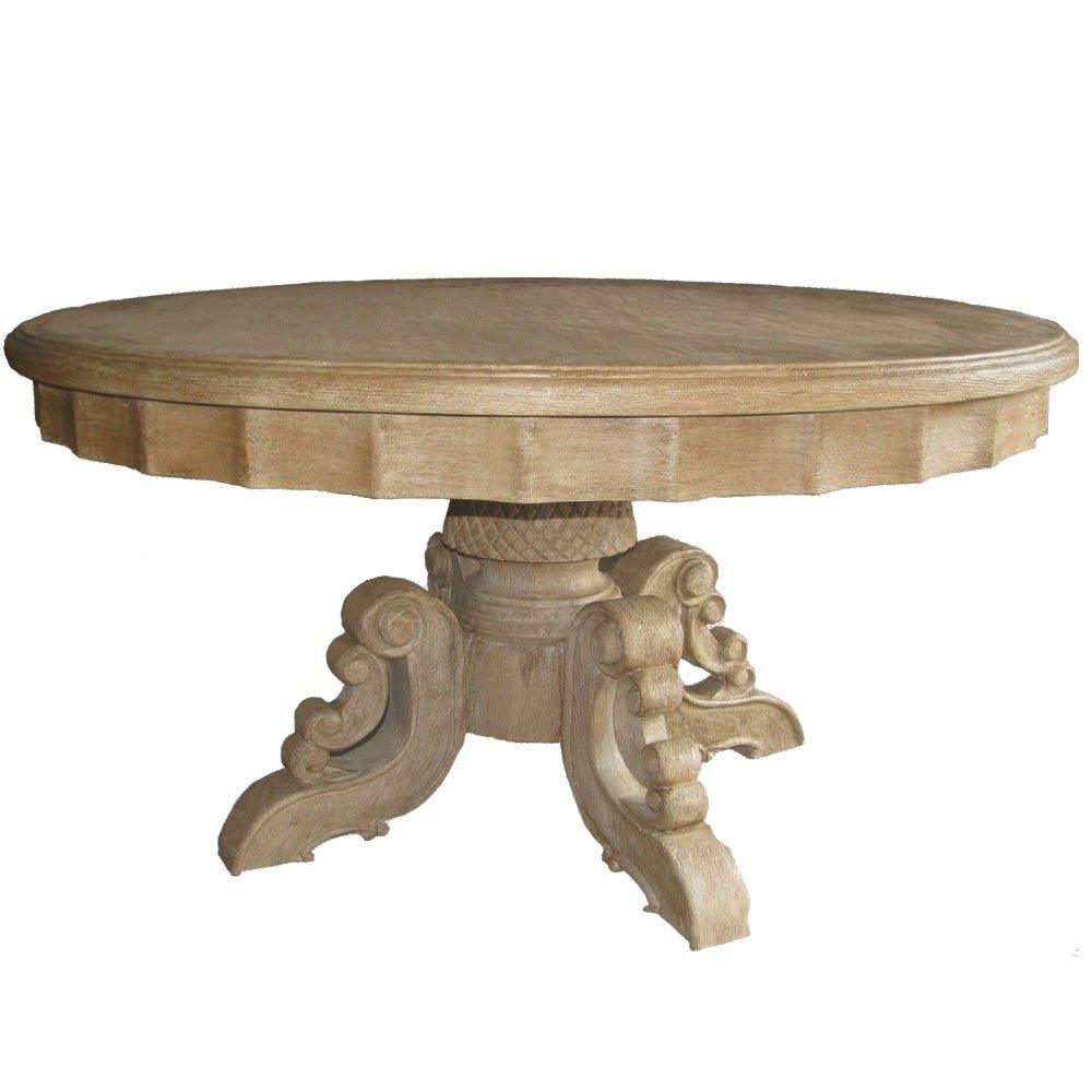 Round Provencal Carved Dining Table - Belle Escape