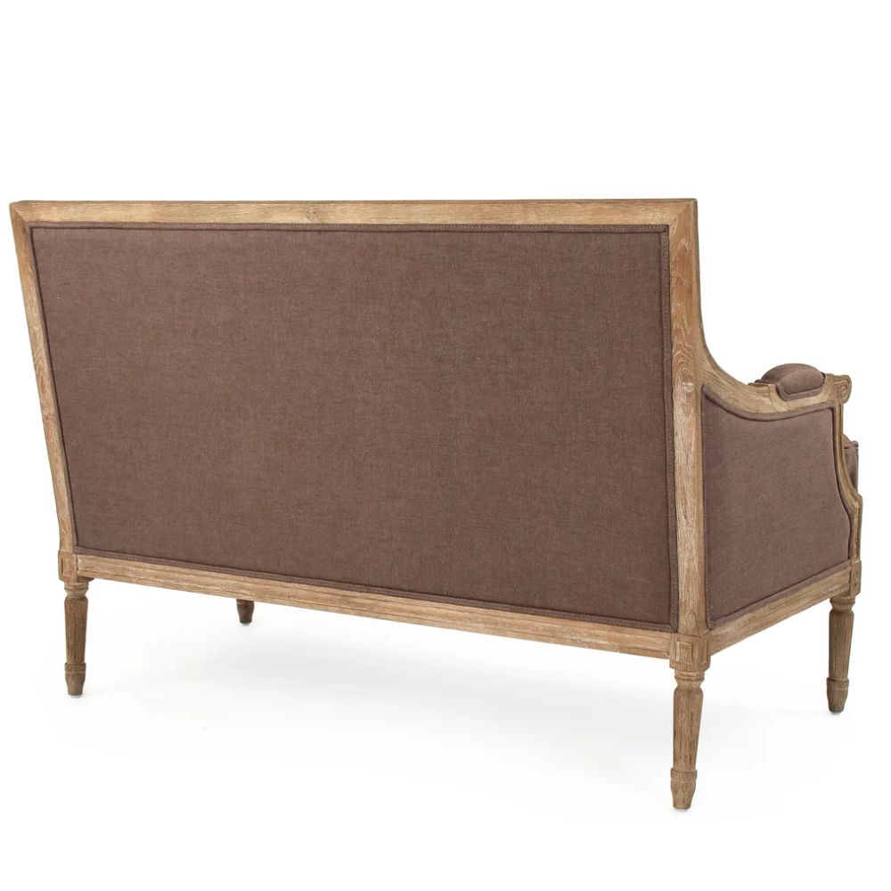 Brown Aubergine French Louis Settee