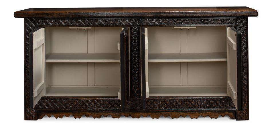 Royal Black Manor 4-Door Sideboard - Belle Escape