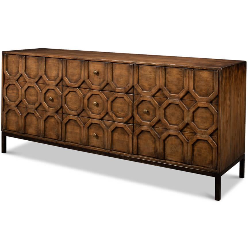 Rustic Becket Geometric Front Sideboard - Belle Escape