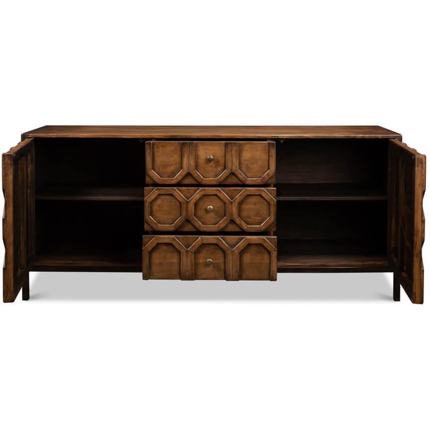 Rustic Becket Geometric Front Sideboard - Belle Escape