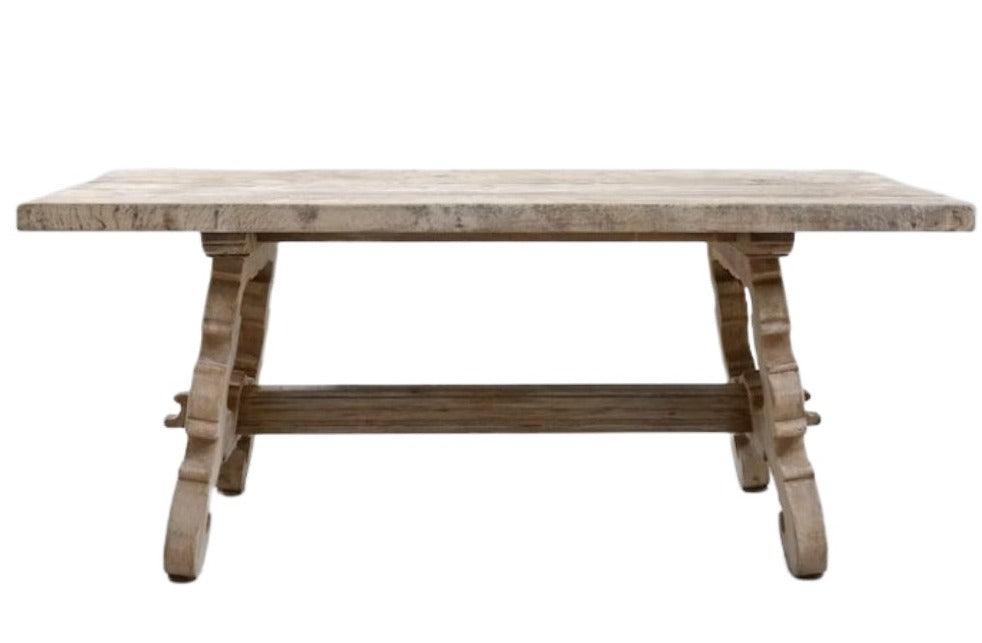 Rustic French Country Trestle Dining Table - Belle Escape