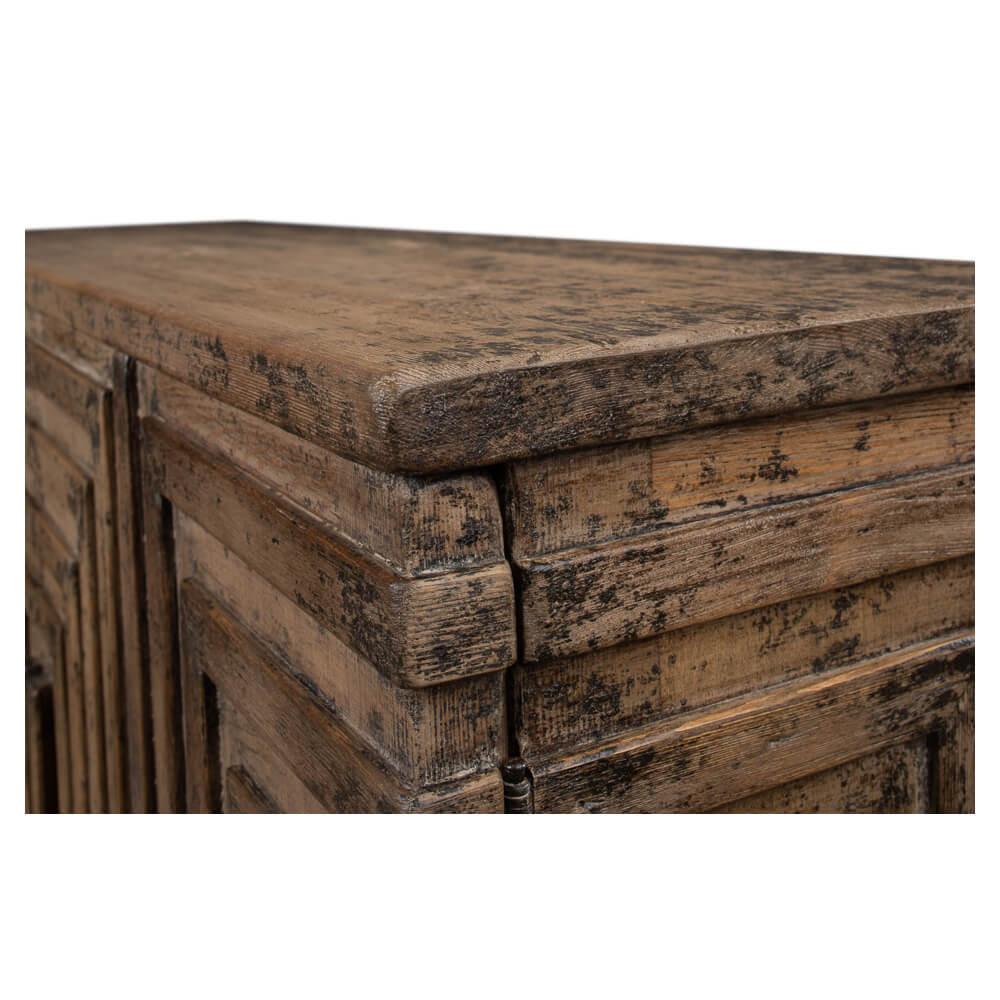 Rustic Geometric Wood Sideboard - Belle Escape
