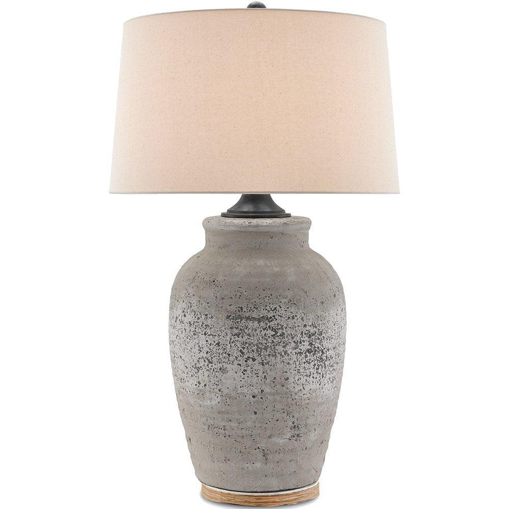 Rustic Gray Concrete Table Lamp - Belle Escape