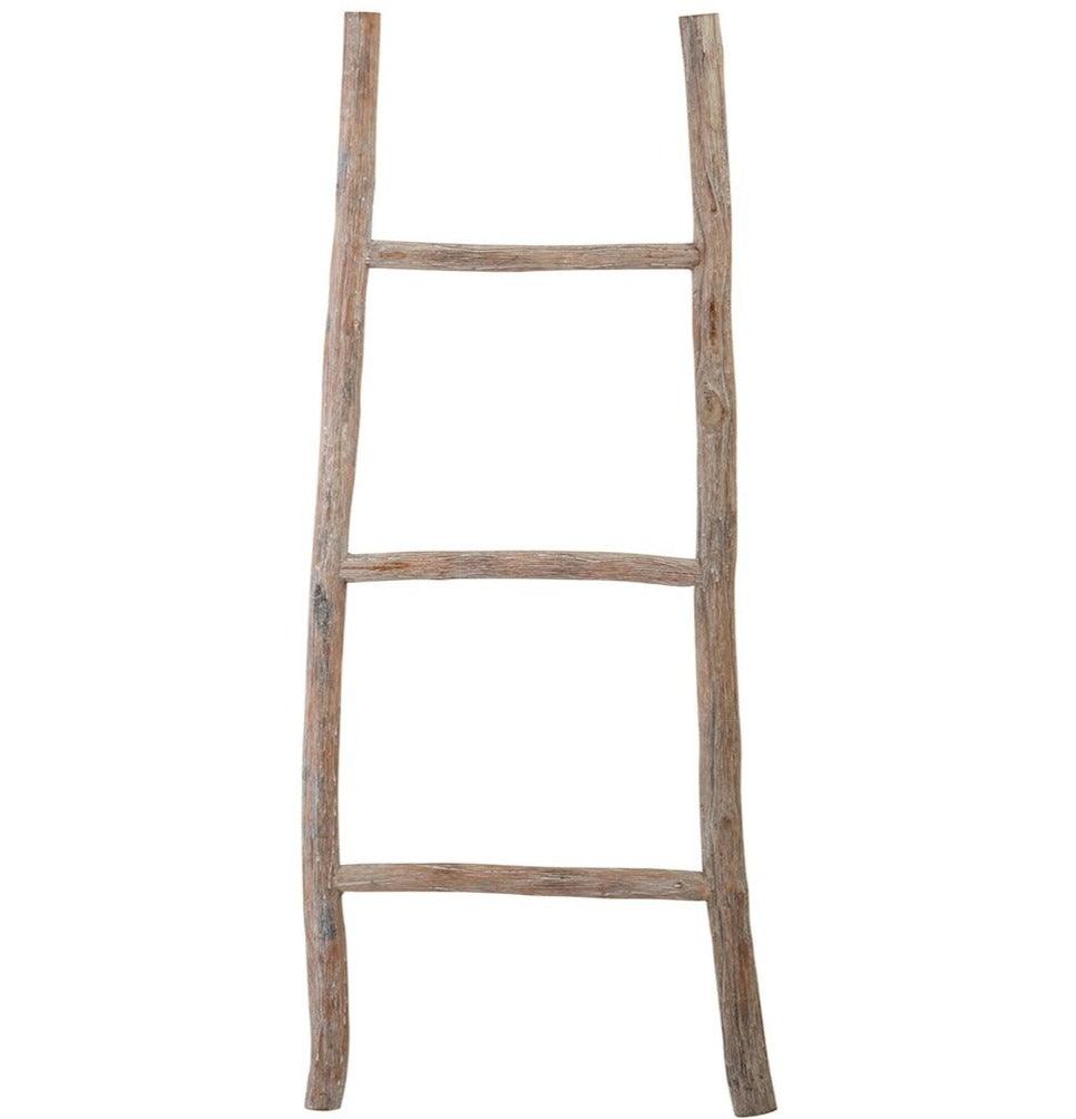 Rustic Natural Oak Wood Ladder - Belle Escape