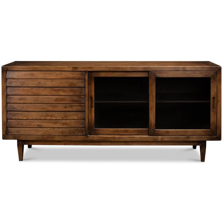 Rustic Sliding Glass Door Sideboard - Belle Escape