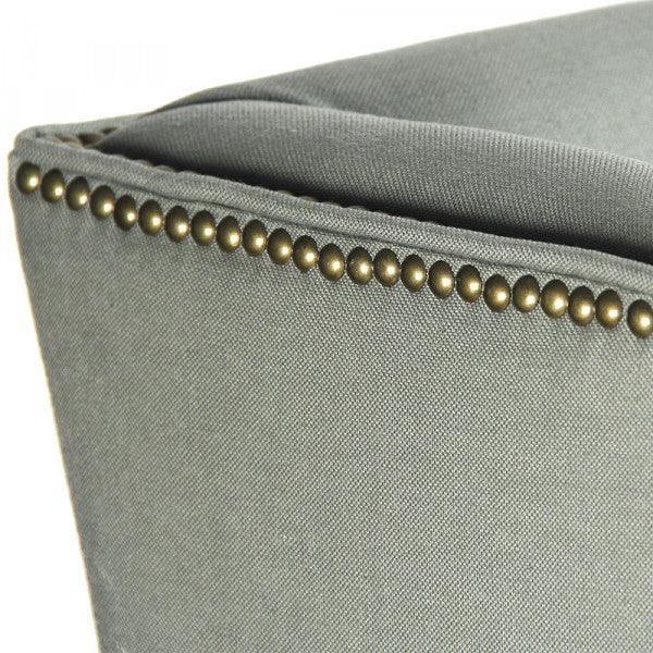 Sage Gray Nail Studded Settee - Belle Escape