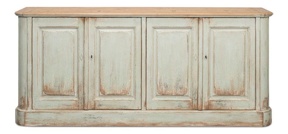 Sage Wood Top Farmhouse Sideboard - Belle Escape