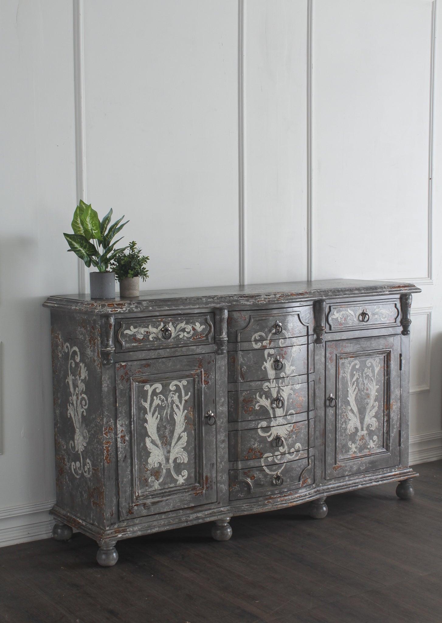 Savannah Antique Grey Sideboard - Belle Escape