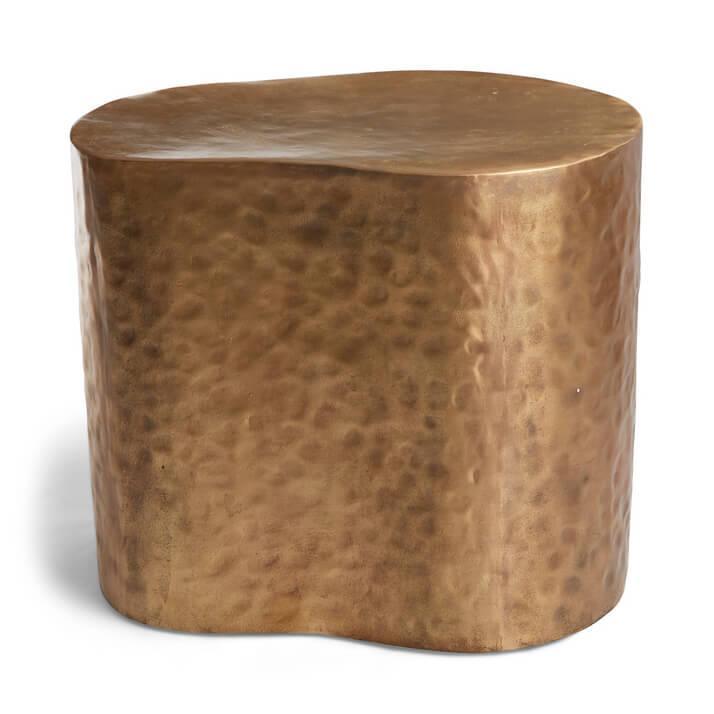 Sculpted Brass Side Table - Belle Escape