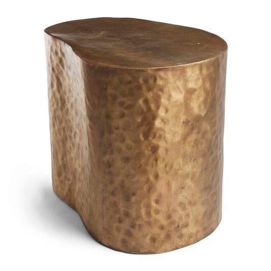 Sculpted Brass Side Table - Belle Escape