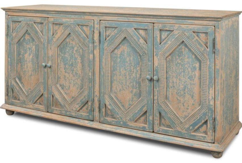 Serenity Blue Coastal Cottage Sideboard - Belle Escape