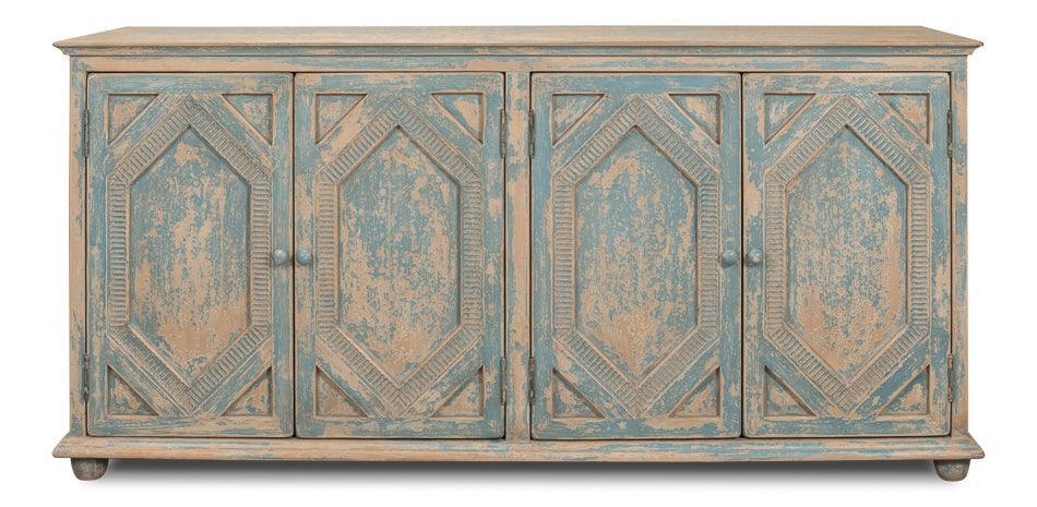 Serenity Blue Coastal Cottage Sideboard - Belle Escape