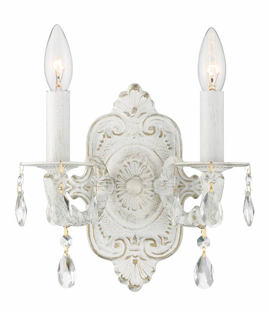 Shabby Chic Crystal Double Sconce - Belle Escape
