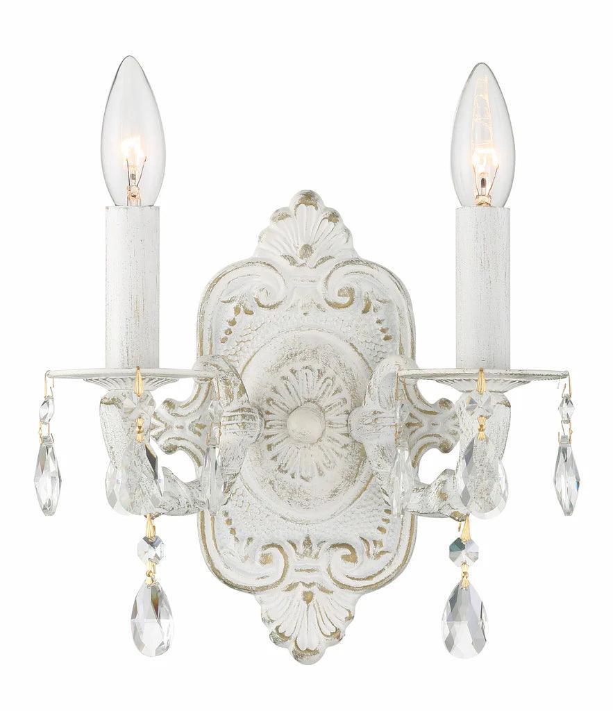 Shabby Chic Crystal Double Sconce - Belle Escape