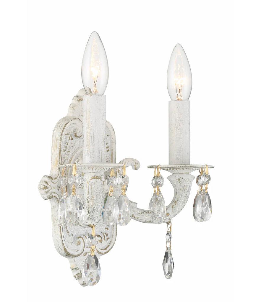 Shabby Chic Crystal Double Sconce - Belle Escape