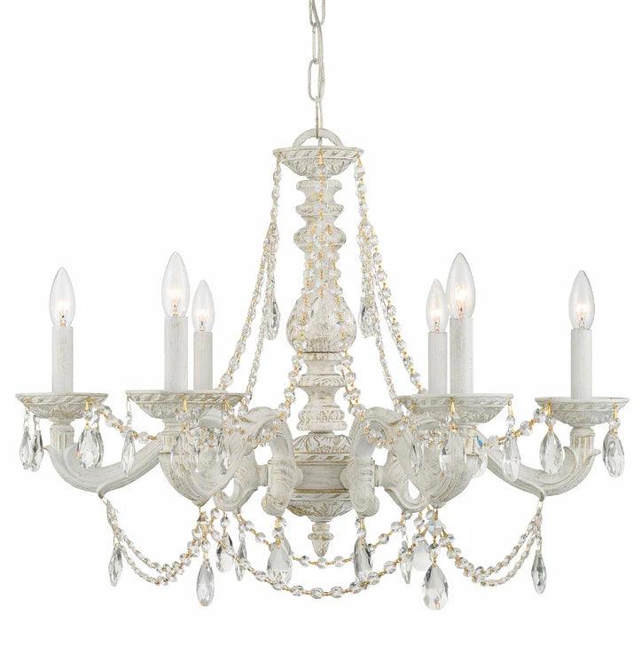 Shabby Chic Crystal Swag Chandelier - Belle Escape