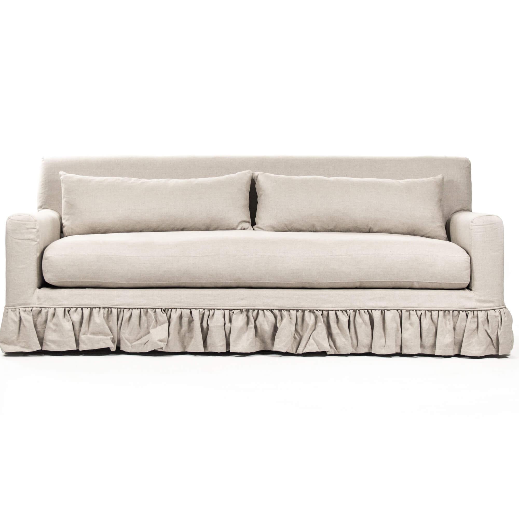 Shabby Chic Dust Ruffle Sofa - Belle Escape