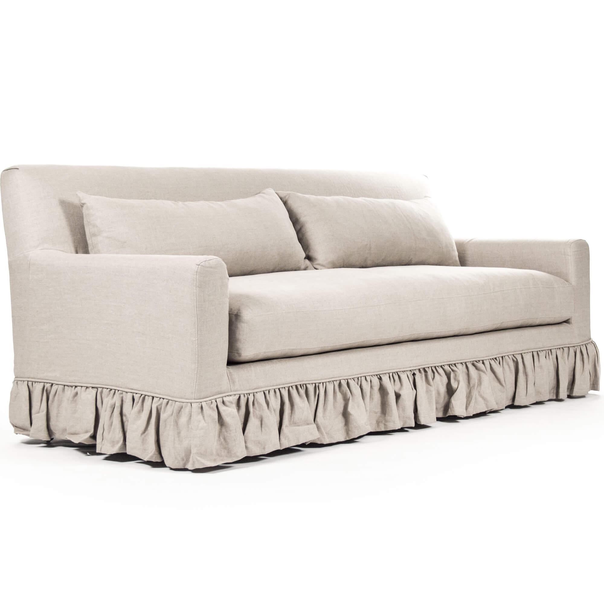 Shabby Chic Dust Ruffle Sofa - Belle Escape