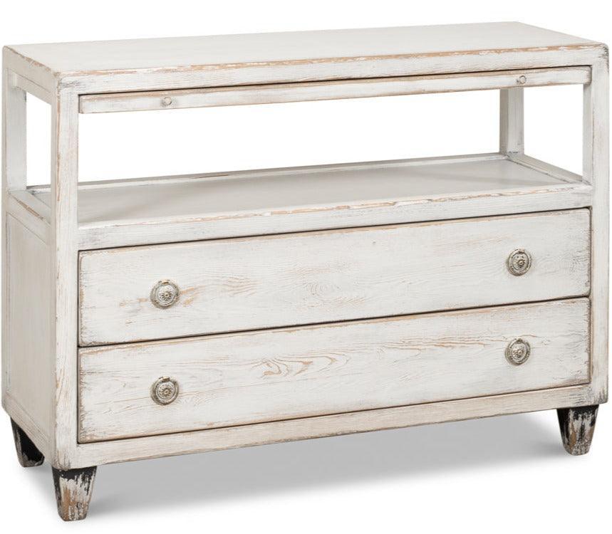 Shabby Chic White Hollywood Console Table - Belle Escape