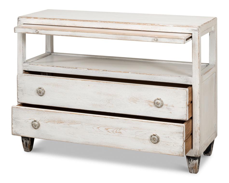 Shabby Chic White Hollywood Console Table - Belle Escape