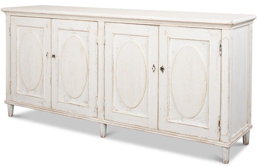 Shabby Chic Whitewash Ribbon Sideboard - Belle Escape