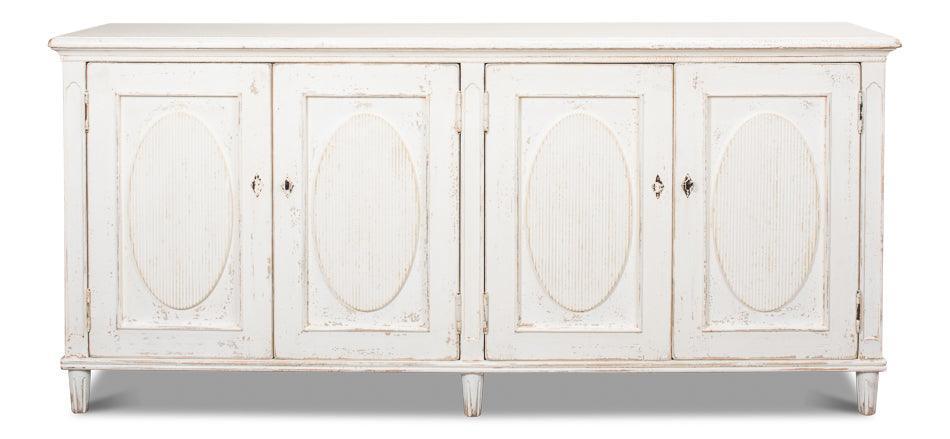 Shabby Chic Whitewash Ribbon Sideboard - Belle Escape