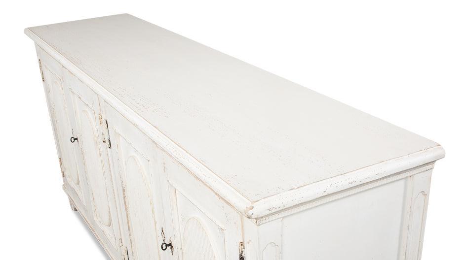 Shabby Chic Whitewash Ribbon Sideboard - Belle Escape